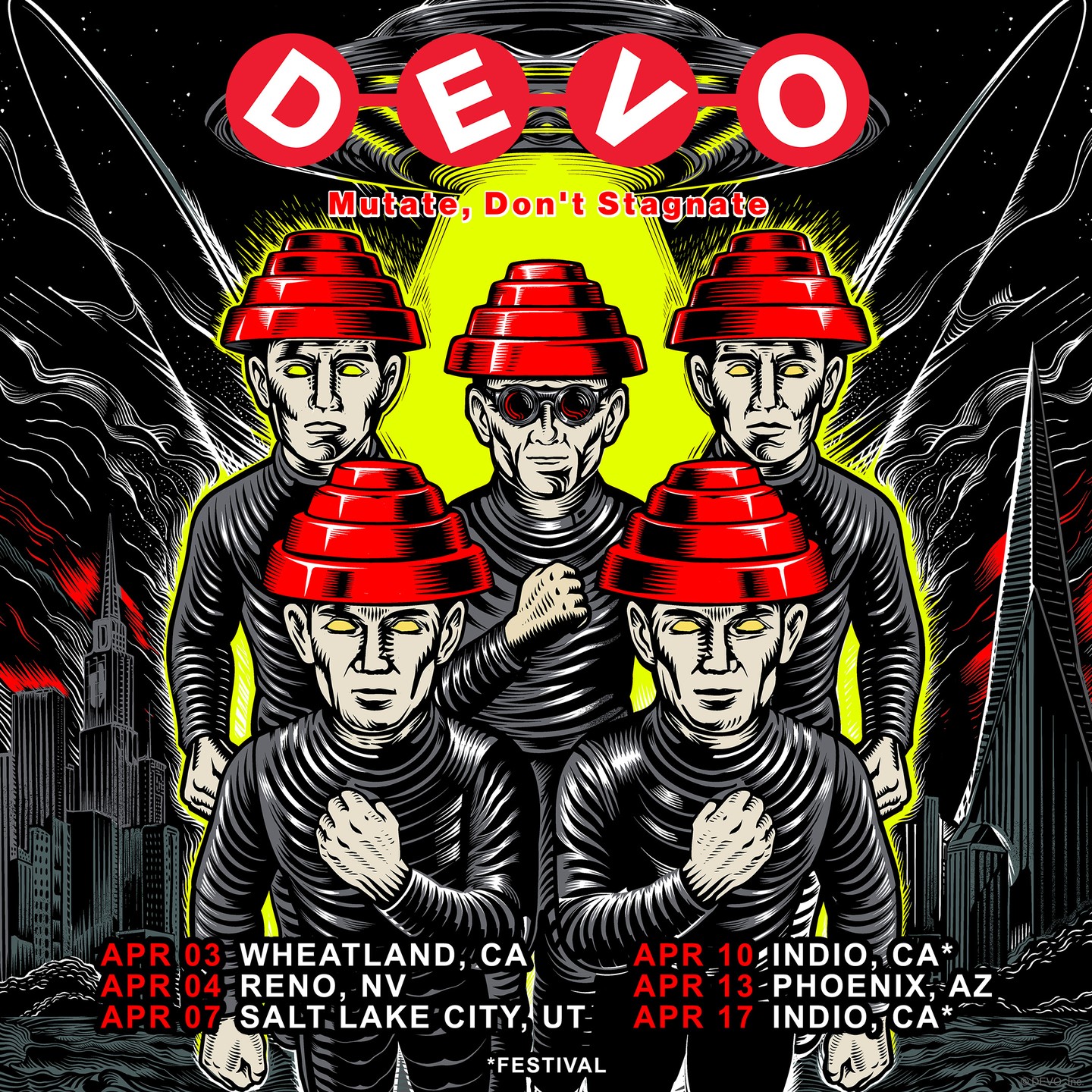 DEVO Mutate Dont Stagnate Tour Poster 2026